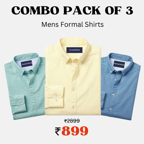 100% Cotton Latest Plain Formal Shirts (Combo Pack of 3)