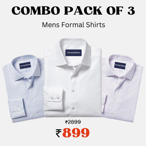 100% Cotton Latest Plain Formal Shirts (Combo Pack of 3)