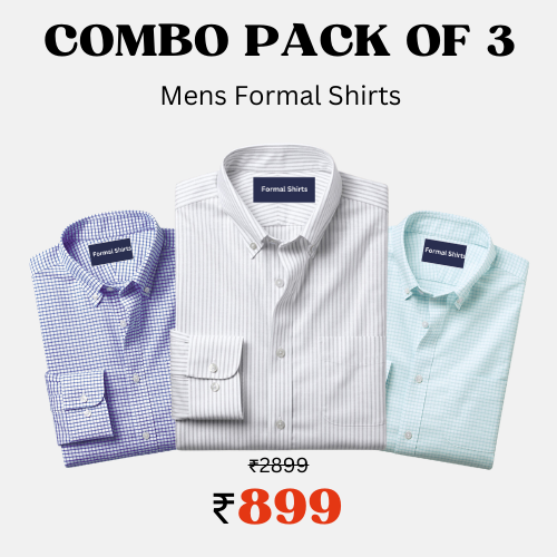 100% Cotton Latest Plain Formal Shirts (Combo Pack of 3)