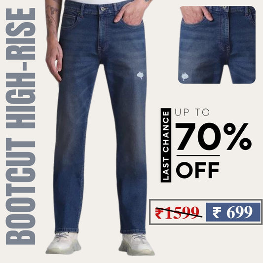 Men Blue High Rise Ray Bootcut Jeans