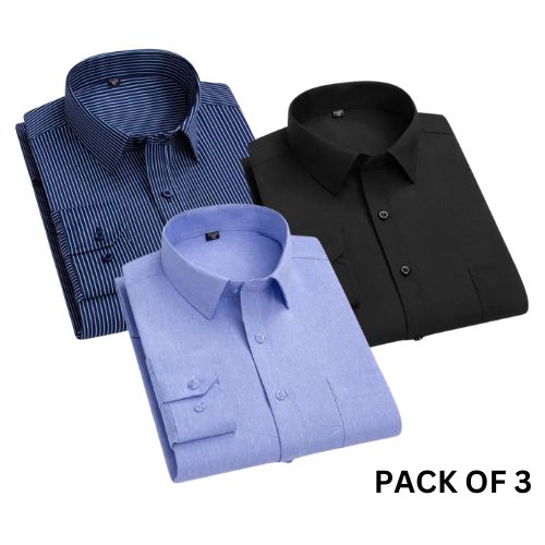 100% Cotton Latest Formal Shirts (Combo Pack of 3)