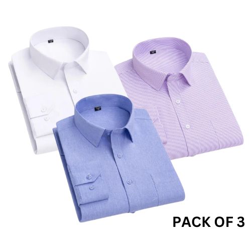 100% Cotton Latest Formal Shirts (Combo Pack of 3)