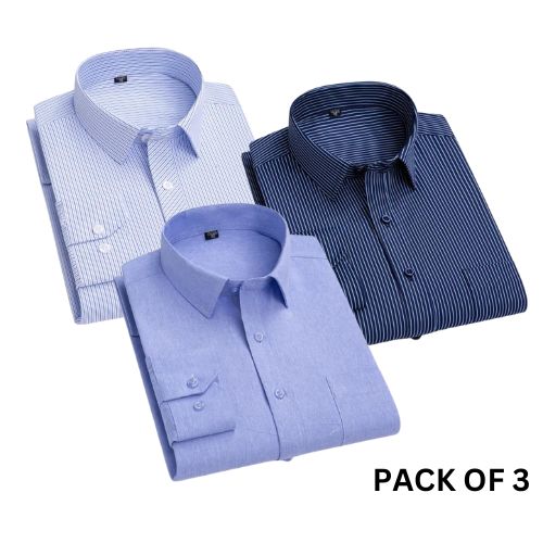 100% Cotton Latest Formal Shirts (Combo Pack of 3)