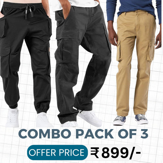 Best-Selling Cargo Pants With Comfort And Flexibility Pack of 3