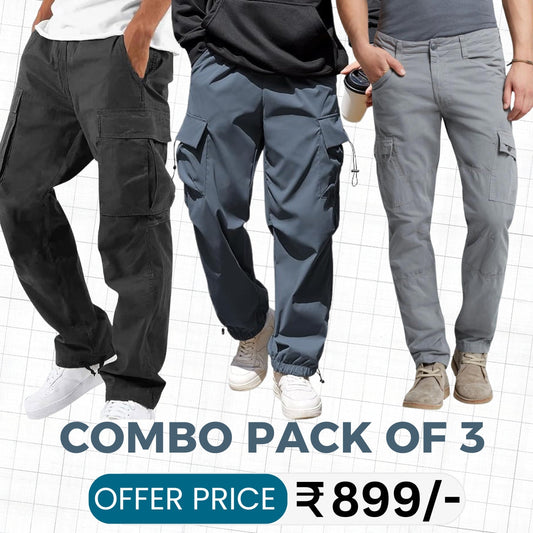 Best-Selling Cargo Pants With Comfort And Flexibility Pack of 3