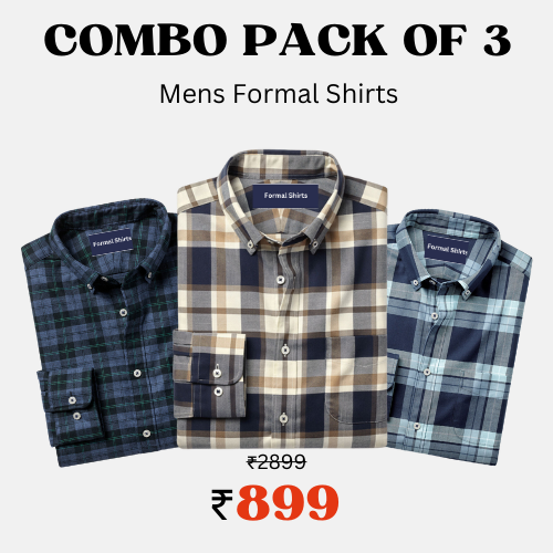 100% Cotton Latest Formal Shirts (Combo Pack of 3)