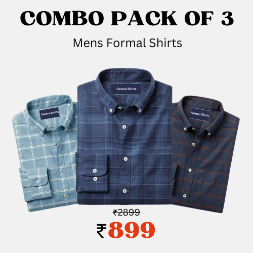 100% Cotton Latest Formal Shirts (Combo Pack of 3)