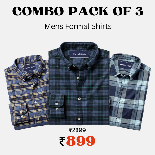 100% Cotton Latest Formal Shirts (Combo Pack of 3)