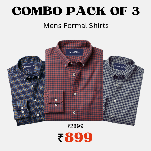 100% Cotton Latest Formal Shirts (Combo Pack of 3)