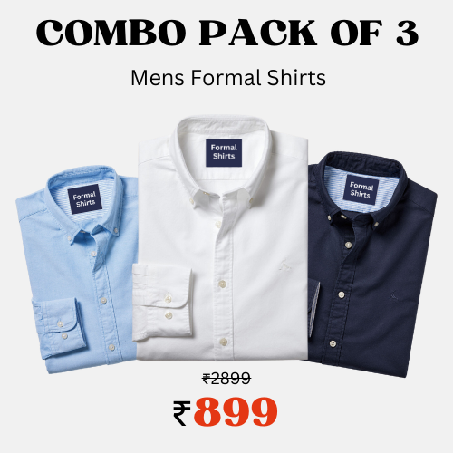 100% Cotton Latest Formal Shirts (Combo Pack of 3)